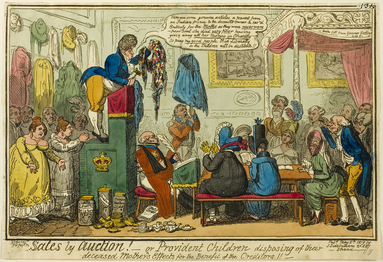 Ilustrasi rumah lelang abad ke-19 karya George Cruikshank